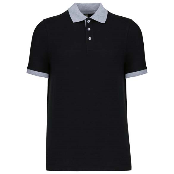 Two-tone piqu&#233; polo shirt