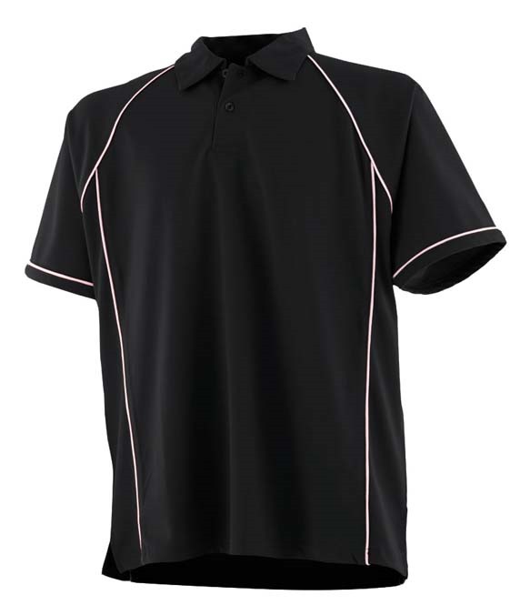 Kids piped performance polo